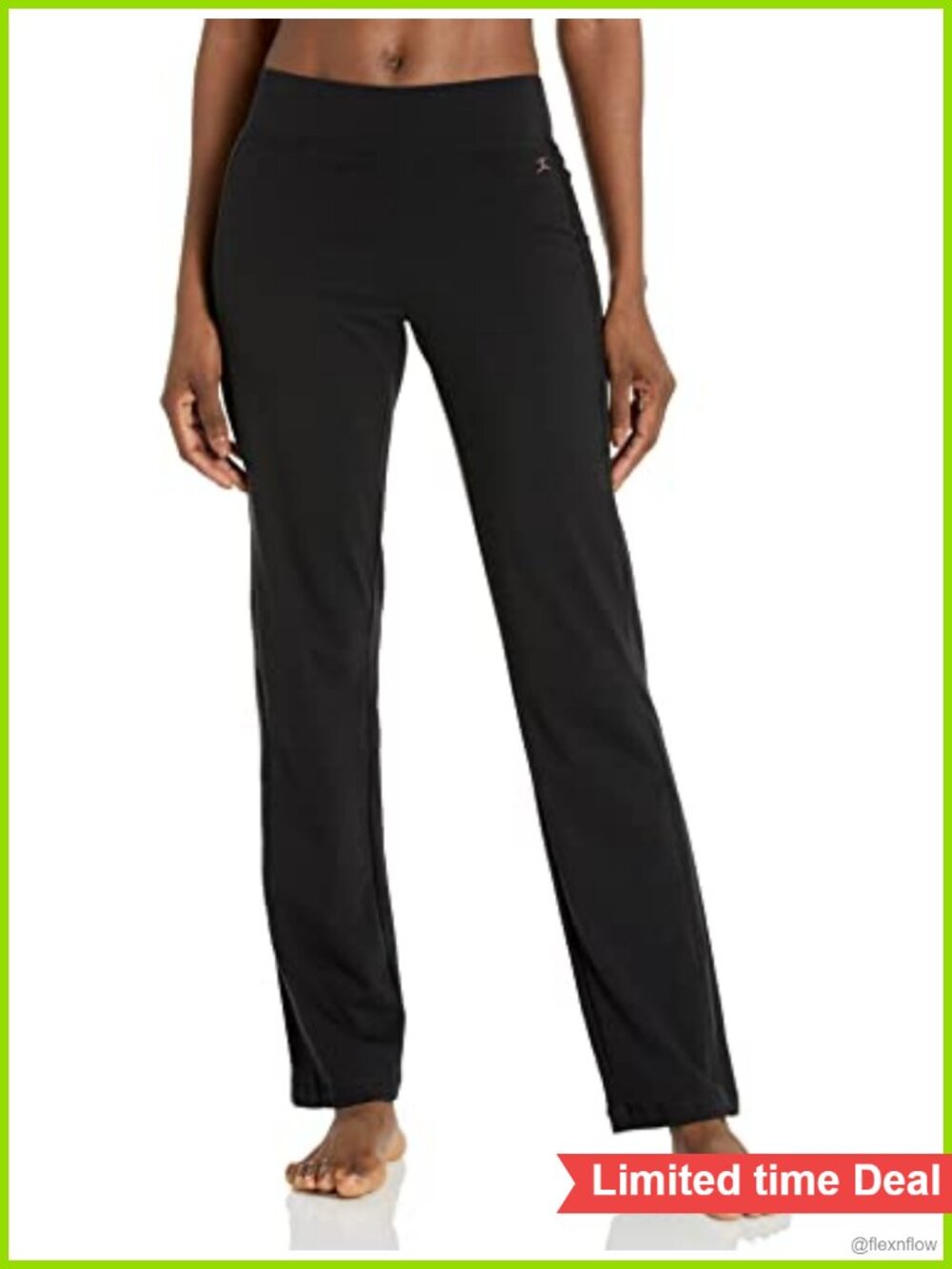 Yoga Pants High Rise Flared 31.5" Inseam Cotton Polyester Spandex 4-Way Stretch